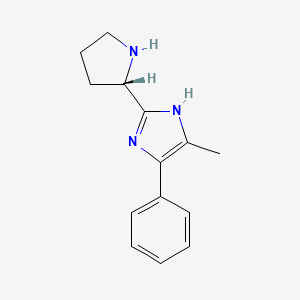 molecular formula C14H17N3 B12871835 (S)-5-Methyl-4-phenyl-2-(pyrrolidin-2-yl)-1H-imidazole 