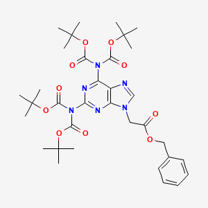 Benzyl 2-(2,6-bis(bis(tert-butoxycarbonyl)amino)-9H-purin-9-yl)acetate