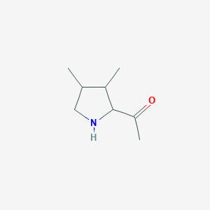 molecular formula C8H15NO B12871884 1-(3,4-Dimethylpyrrolidin-2-yl)ethanone 