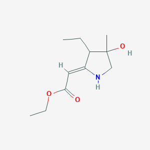 Ethyl 2-(3-ethyl-4-hydroxy-4-methylpyrrolidin-2-ylidene)acetate