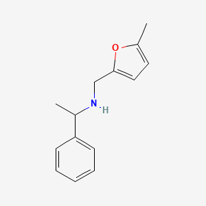 molecular formula C14H17NO B12871940 N-((5-Methylfuran-2-yl)methyl)-1-phenylethanamine 