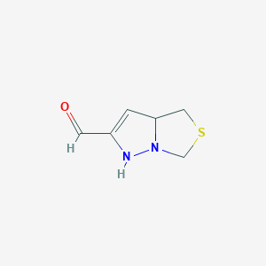 molecular formula C6H8N2OS B12871970 1,3A,4,6-tetrahydropyrazolo[1,5-c]thiazole-2-carbaldehyde 