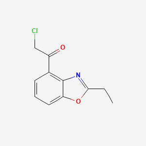 molecular formula C11H10ClNO2 B12871974 2-Chloro-1-(2-ethylbenzo[d]oxazol-4-yl)ethanone 