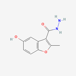 molecular formula C10H10N2O3 B12871983 5-Hydroxy-2-methylbenzofuran-3-carbohydrazide 