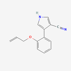 molecular formula C14H12N2O B12872005 4-{2-[(Prop-2-en-1-yl)oxy]phenyl}-1H-pyrrole-3-carbonitrile CAS No. 87388-23-6