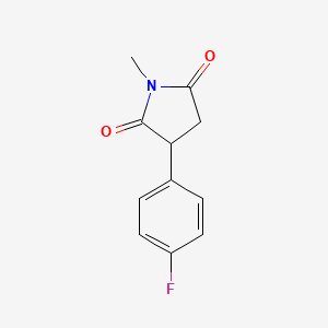 molecular formula C11H10FNO2 B12872027 3-(4-Fluorophenyl)-1-methylpyrrolidine-2,5-dione CAS No. 716-02-9