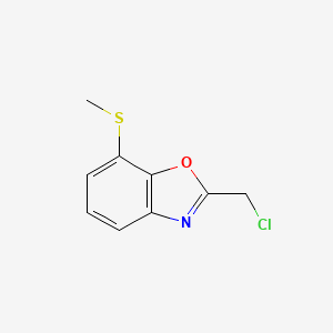 molecular formula C9H8ClNOS B12872099 2-(Chloromethyl)-7-(methylthio)benzo[d]oxazole 