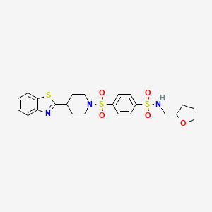 4-[4-(1,3-Benzothiazol-2-yl)piperidine-1-sulfonyl]-N-[(oxolan-2-yl)methyl]benzene-1-sulfonamide