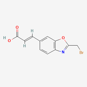 molecular formula C11H8BrNO3 B12872130 2-(Bromomethyl)benzo[d]oxazole-6-acrylic acid 