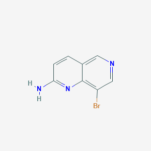 molecular formula C8H6BrN3 B12872156 8-Bromo-1,6-naphthyridin-2-amine 