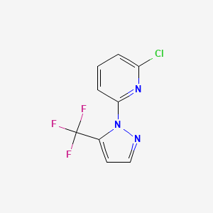molecular formula C9H5ClF3N3 B1287216 2-Chloro-6-(5-(trifluoromethyl)-1H-pyrazol-1-yl)pyridine CAS No. 1150164-45-6