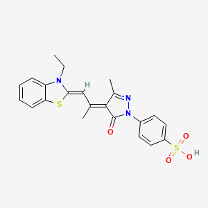 4-[(4E)-4-[(1Z)-1-(3-ethyl-1,3-benzothiazol-2-ylidene)propan-2-ylidene]-3-methyl-5-oxopyrazol-1-yl]benzenesulfonic acid