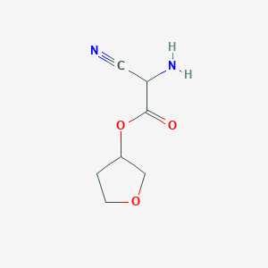 molecular formula C7H10N2O3 B12872175 Tetrahydrofuran-3-yl 2-amino-2-cyanoacetate 