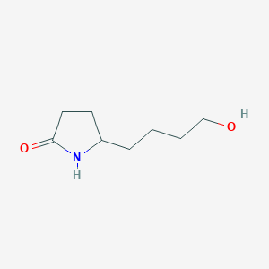 molecular formula C8H15NO2 B12872269 5-(4-Hydroxybutyl)pyrrolidin-2-one 