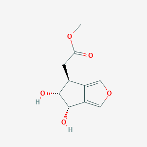 molecular formula C10H12O5 B12872274 Methyl 2-((4S,5R,6S)-5,6-dihydroxy-5,6-dihydro-4H-cyclopenta[c]furan-4-yl)acetate 