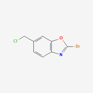 molecular formula C8H5BrClNO B12872285 2-Bromo-6-(chloromethyl)benzo[d]oxazole 