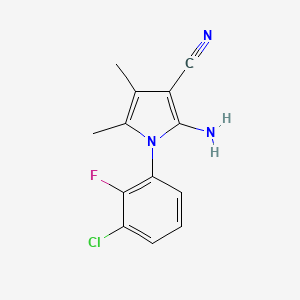 molecular formula C13H11ClFN3 B12872321 2-Amino-1-(3-chloro-2-fluorophenyl)-4,5-dimethyl-1H-pyrrole-3-carbonitrile 