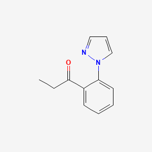 molecular formula C12H12N2O B12872357 1-Propanone, 1-[2-(1H-pyrazol-1-yl)phenyl]- CAS No. 613686-09-2