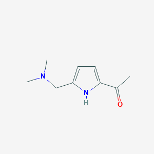 molecular formula C9H14N2O B12872389 1-(5-((Dimethylamino)methyl)-1H-pyrrol-2-yl)ethanone 