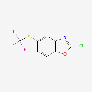 molecular formula C8H3ClF3NOS B12872442 2-Chloro-5-((trifluoromethyl)thio)benzo[d]oxazole 