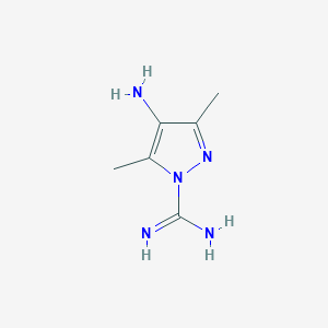 molecular formula C6H11N5 B12872534 4-Amino-3,5-dimethyl-1H-pyrazole-1-carboximidamide 