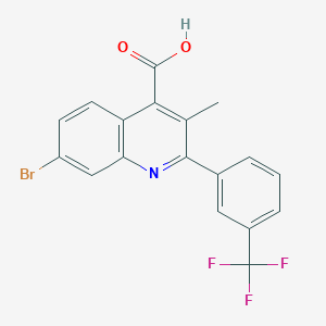 molecular formula C18H11BrF3NO2 B12872569 7-Bromo-3-methyl-2-(3-(trifluoromethyl)phenyl)quinoline-4-carboxylic acid 