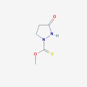 molecular formula C5H8N2O2S B12872606 O-Methyl 3-oxopyrazolidine-1-carbothioate 