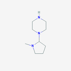 molecular formula C9H19N3 B12872632 1-(1-Methylpyrrolidin-2-yl)piperazine 