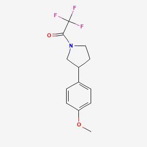 molecular formula C13H14F3NO2 B12872635 2,2,2-Trifluoro-1-(3-(4-methoxyphenyl)pyrrolidin-1-yl)ethanone 