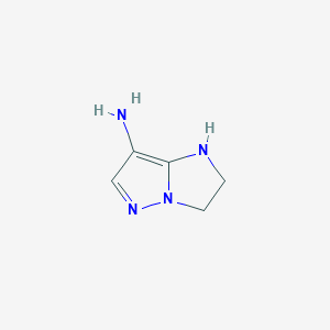 molecular formula C5H8N4 B12872646 2,3-Dihydro-1H-imidazo[1,2-b]pyrazol-7-amine 