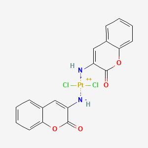 molecular formula C18H12Cl2N2O4Pt B12872721 Platinum, bis(3-amino-2H-1-benzopyran-2-one-N)dichloro- 