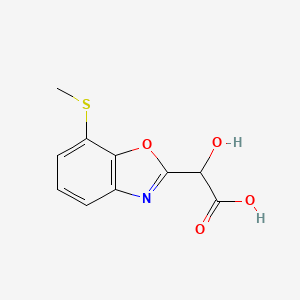 molecular formula C10H9NO4S B12872748 2-(Carboxy(hydroxy)methyl)-7-(methylthio)benzo[d]oxazole 