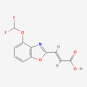 molecular formula C11H7F2NO4 B12872765 3-(4-(Difluoromethoxy)benzo[d]oxazol-2-yl)acrylic acid 