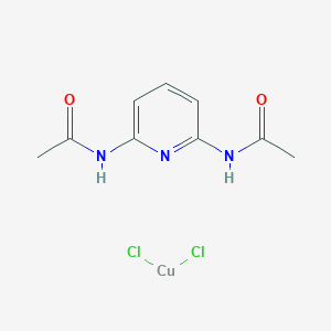 molecular formula C9H11Cl2CuN3O2 B12872769 Copper dichloro[n,n-2,6-pyridinediylbis[acetamide]]- 