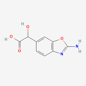 molecular formula C9H8N2O4 B12872772 2-(2-Aminobenzo[d]oxazol-6-yl)-2-hydroxyacetic acid 