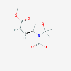 molecular formula C14H23NO5 B12872794 (R,Z)-Tert-butyl 4-(3-methoxy-3-oxoprop-1-EN-1-YL)-2,2-dimethyloxazolidine-3-carboxylate 