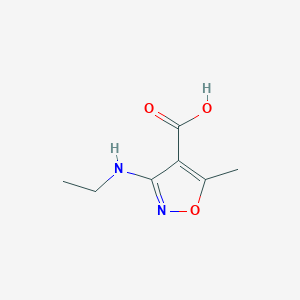 molecular formula C7H10N2O3 B12872821 3-(Ethylamino)-5-methylisoxazole-4-carboxylic acid 