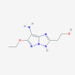 molecular formula C8H13N5O2 B12872841 2-(7-Amino-6-ethoxy-1H-pyrazolo[1,5-b][1,2,4]triazol-2-yl)ethanol 