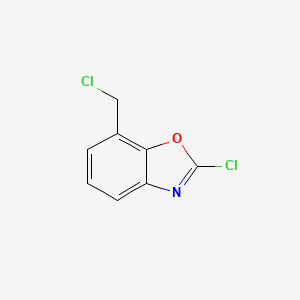 molecular formula C8H5Cl2NO B12872842 2-Chloro-7-(chloromethyl)benzo[d]oxazole 