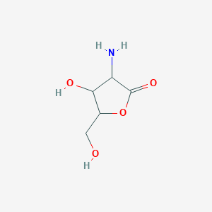 molecular formula C5H9NO4 B12872849 3-Amino-4-hydroxy-5-(hydroxymethyl)dihydrofuran-2(3H)-one 