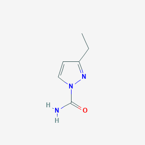 molecular formula C6H9N3O B12872887 3-ethyl-1H-pyrazole-1-carboxamide CAS No. 40014-38-8