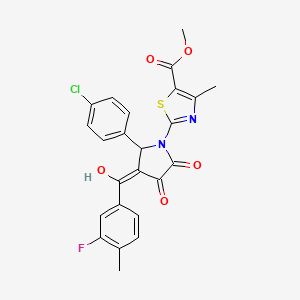 Methyl 2-(2-(4-chlorophenyl)-3-(3-fluoro-4-methylbenzoyl)-4-hydroxy-5-oxo-2,5-dihydro-1H-pyrrol-1-yl)-4-methylthiazole-5-carboxylate