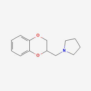 molecular formula C13H17NO2 B12872926 1-(1,4-Benzodioxan-2-ylmethyl)pyrrolidine CAS No. 3614-74-2