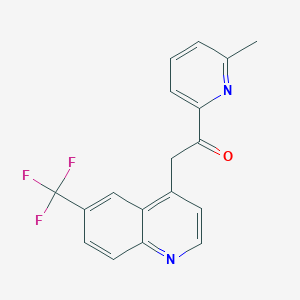 molecular formula C18H13F3N2O B12872933 1-(6-Methylpyridin-2-yl)-2-(6-(trifluoromethyl)quinolin-4-yl)ethanone 