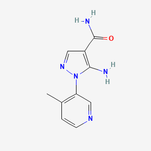 molecular formula C10H11N5O B12872939 1H-Pyrazole-4-carboxamide, 5-amino-1-(4-methyl-3-pyridinyl)- 