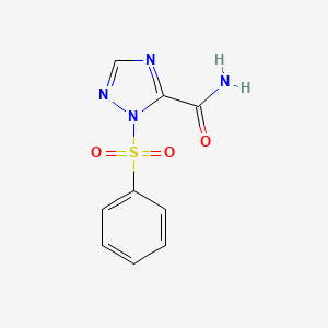 molecular formula C9H8N4O3S B12872969 1-(Benzenesulfonyl)-1H-1,2,4-triazole-5-carboxamide CAS No. 62881-67-8