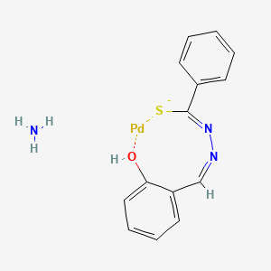 azane;(NZ,Z)-N-[(2-hydroxyphenyl)methylidene]benzenecarbohydrazonothioate;palladium