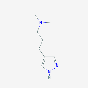 molecular formula C8H15N3 B12872987 N,N-Dimethyl-3-(1H-pyrazol-4-yl)propan-1-amine 