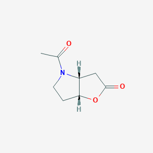 molecular formula C8H11NO3 B012873 2H-Furo[3,2-b]pyrrol-2-one, 4-acetylhexahydro-, (3aR-cis)-(9CI) CAS No. 107690-56-2