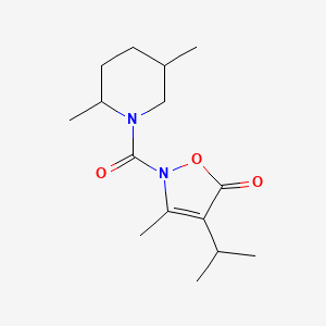 molecular formula C15H24N2O3 B12873003 2-(2,5-dimethylpiperidine-1-carbonyl)-4-isopropyl-3-methylisoxazol-5(2H)-one 